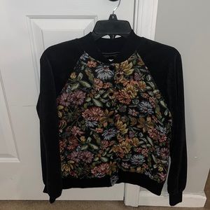 Floral and Corduroy Varsity jacket